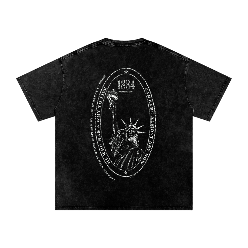 Snow Washed Oversized Cotton T-Shirt