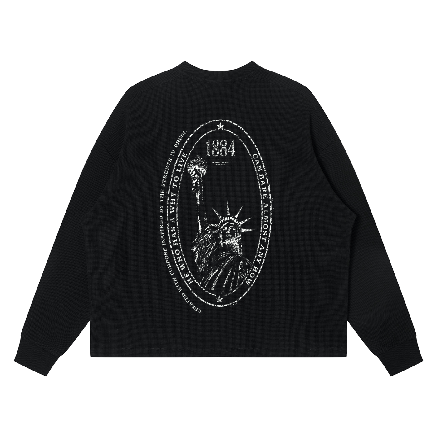 Unisex Waffle Boxy Long Sleeve T-Shirt