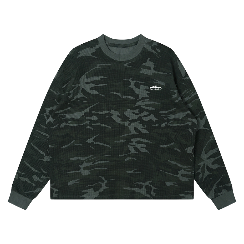 Unisex Waffle Boxy Long Sleeve T-Shirt