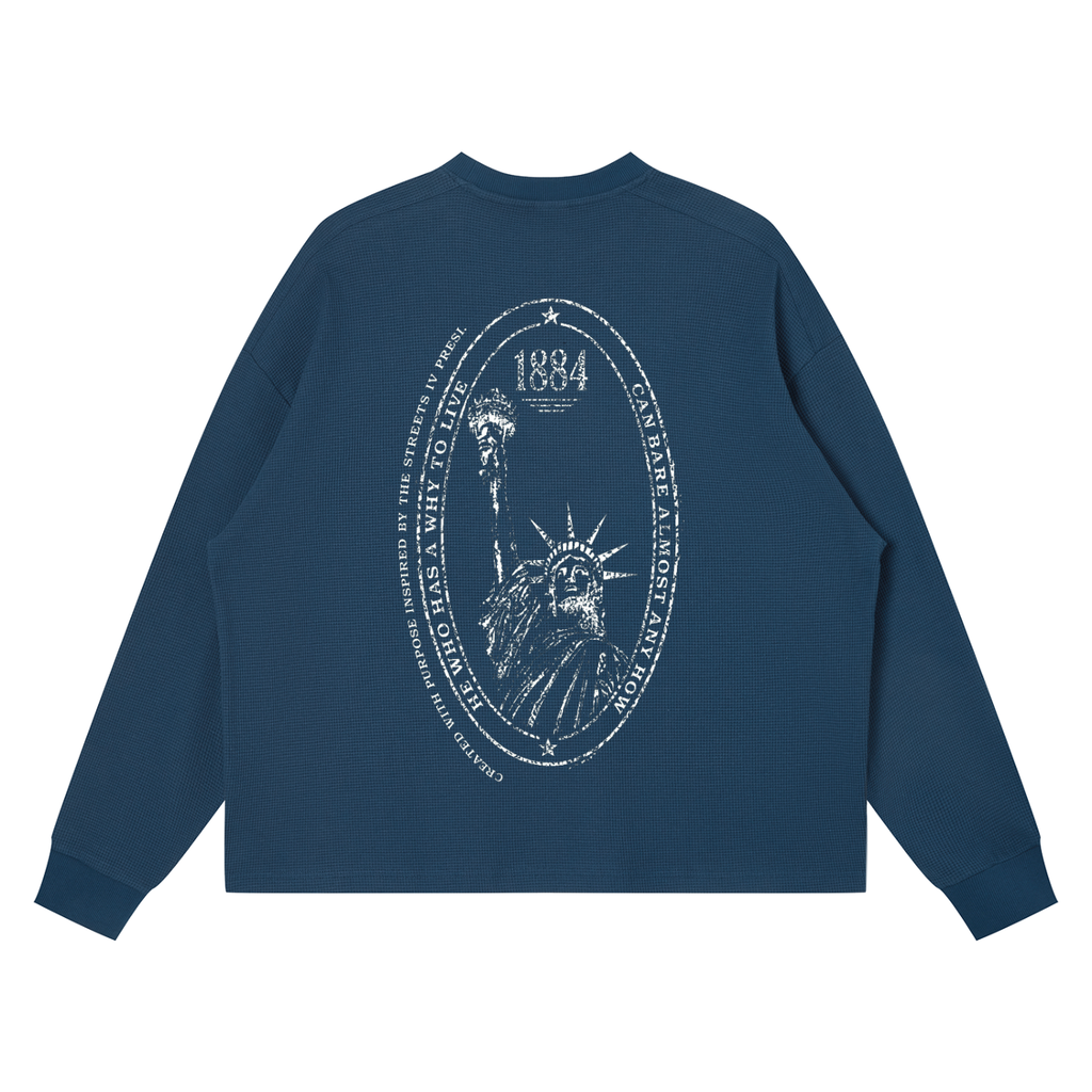 Unisex Waffle Boxy Long Sleeve T-Shirt