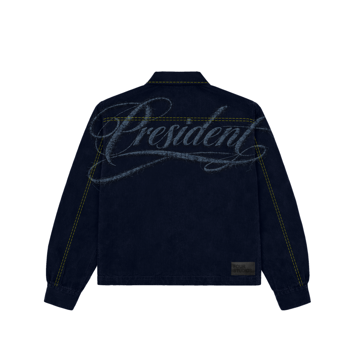 President Jacket Washed Black Denim
